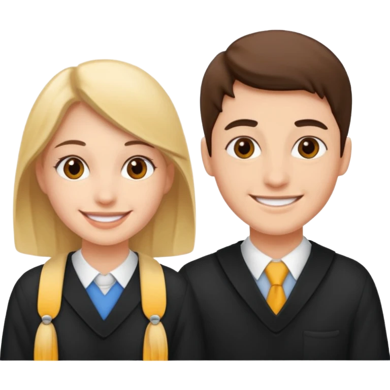 dos estudiantes universitarios muy felices emoji