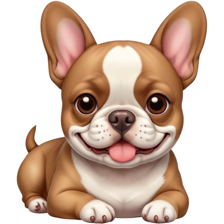 French bull dog laying down smiling emoji