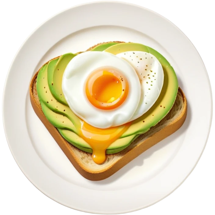 Avocado toast with a poached egg on top emoji