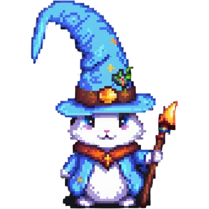 rabbit wizard with magic hat emoji