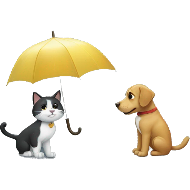 cats and dogs rain emoji