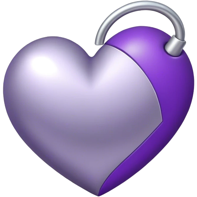 Purple silver heart emoji