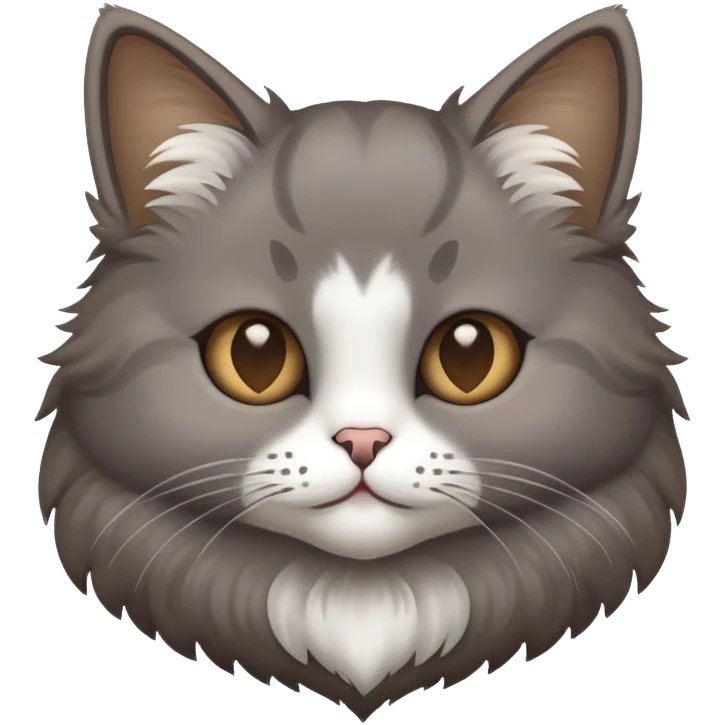 Grey Brown cat with a white heart emoji