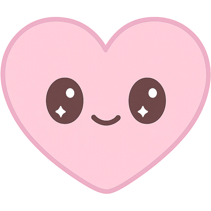 pink heart kawaii style emoji