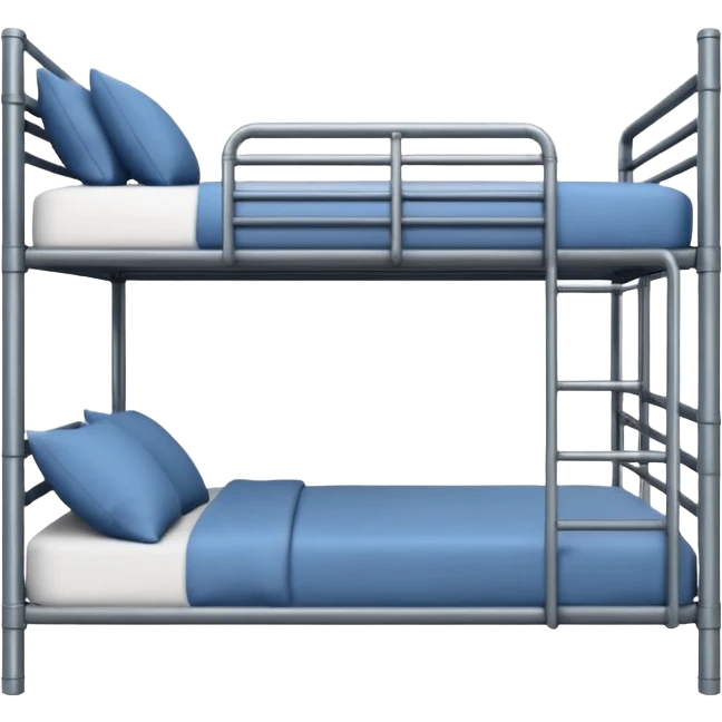 Sturdy metal frames, industrial style, used in hostels and dormitories. emoji