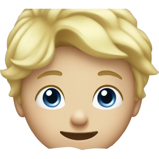 blonde blue eyes boy under the bed emoji