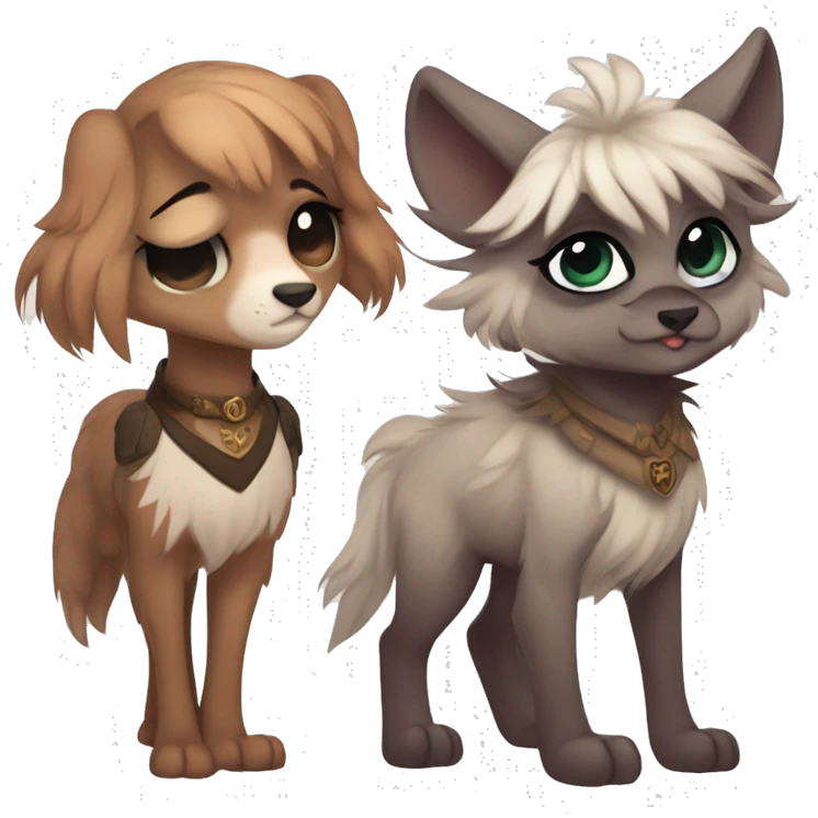 Cute fantasy-animal-fursona griffsnuff & LiLaiRa & Falvie full body emoji