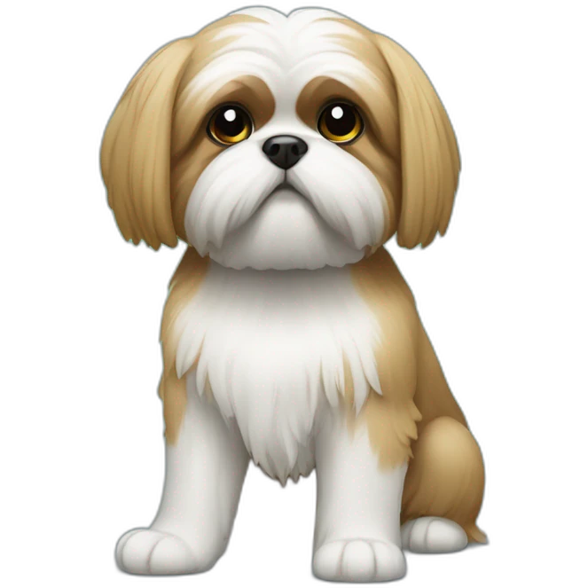 Shi tzu con placa verde emoji