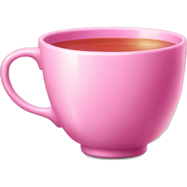 Hyper realism of a pink tea cup emoji