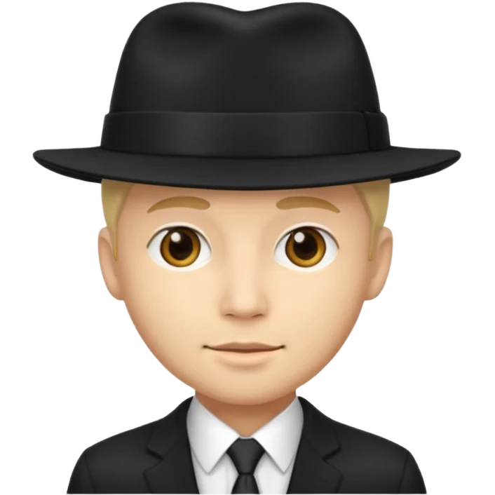 new yorker with hat and suit, black, light skin guy emoji