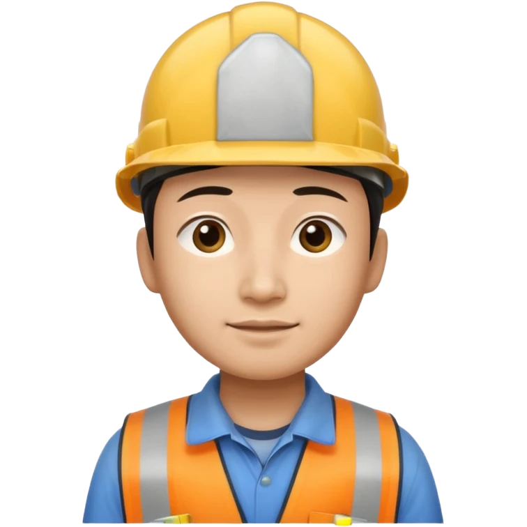 The narrow-eyed Chinese construction worker emoji