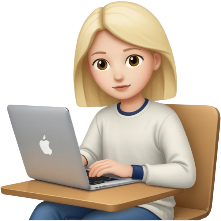 PERSONA ESTUDIANDO CON UN MACBOOK Y UN IPAD emoji