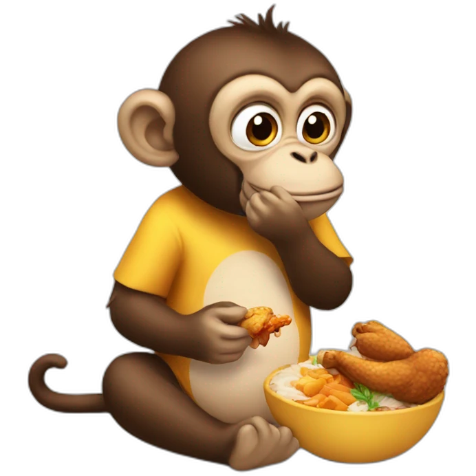 monkey eating chicken emoji