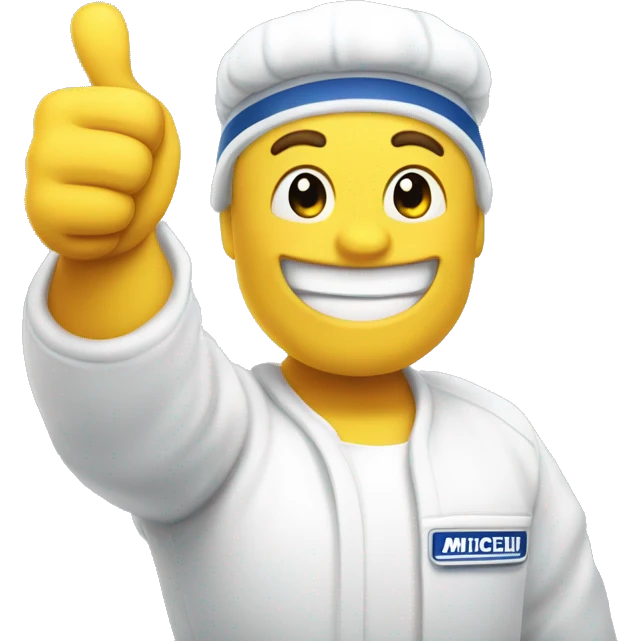white michelin character, thumbs up emoji