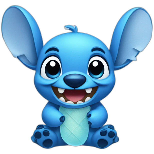 Stitch with glaces emoji