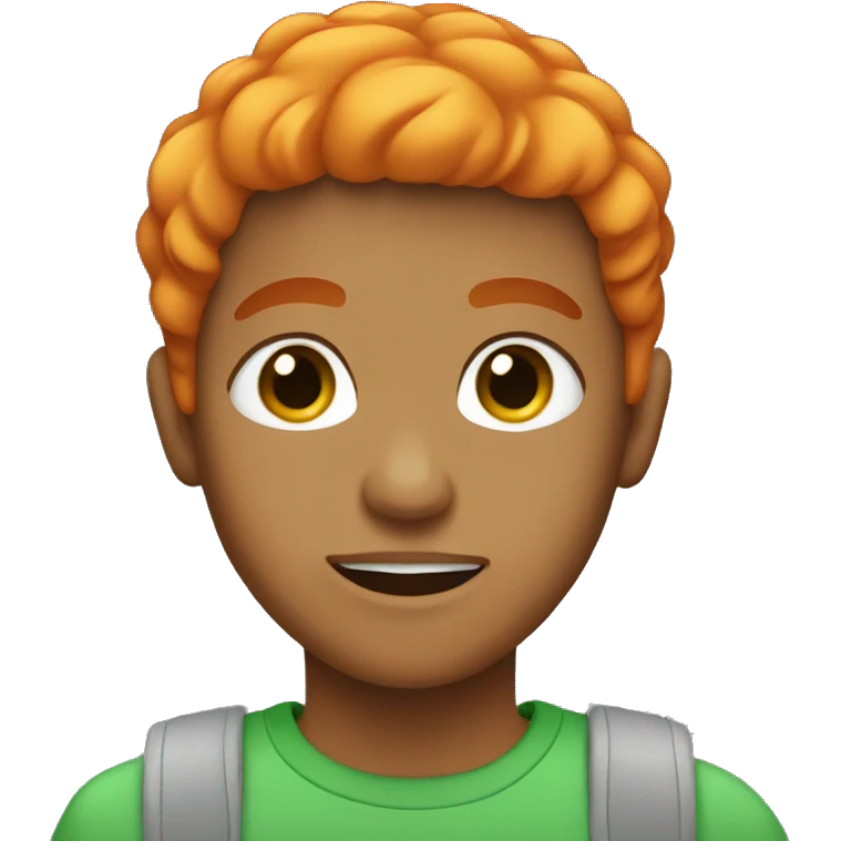 Latino boy with orange hair and green eyes  emoji