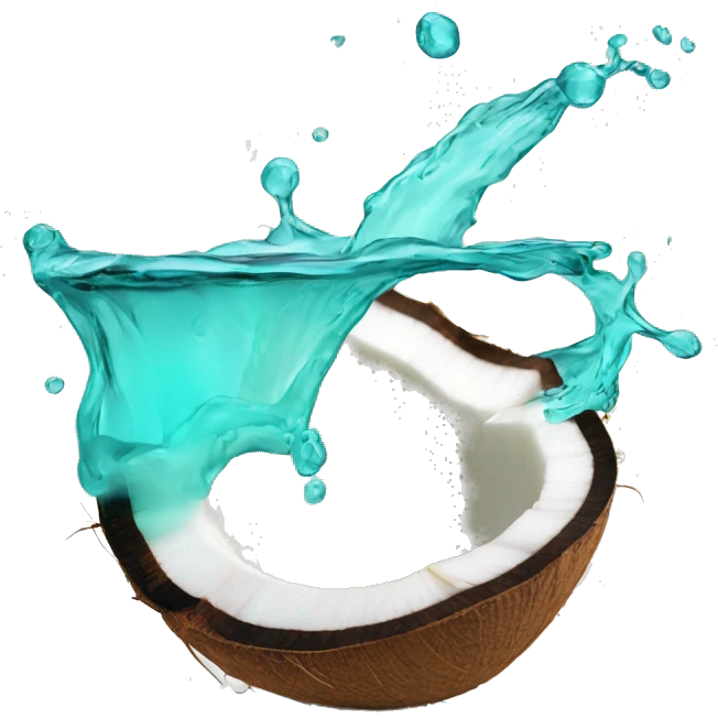 coconut  turquoise water pouring out emoji