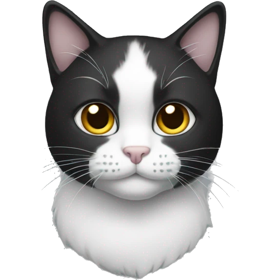 A cat which is black and white  emoji