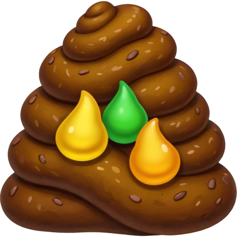 Caca énorme multicolore emoji