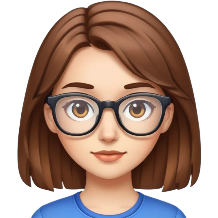 Brown haired gamer girl with classes  emoji