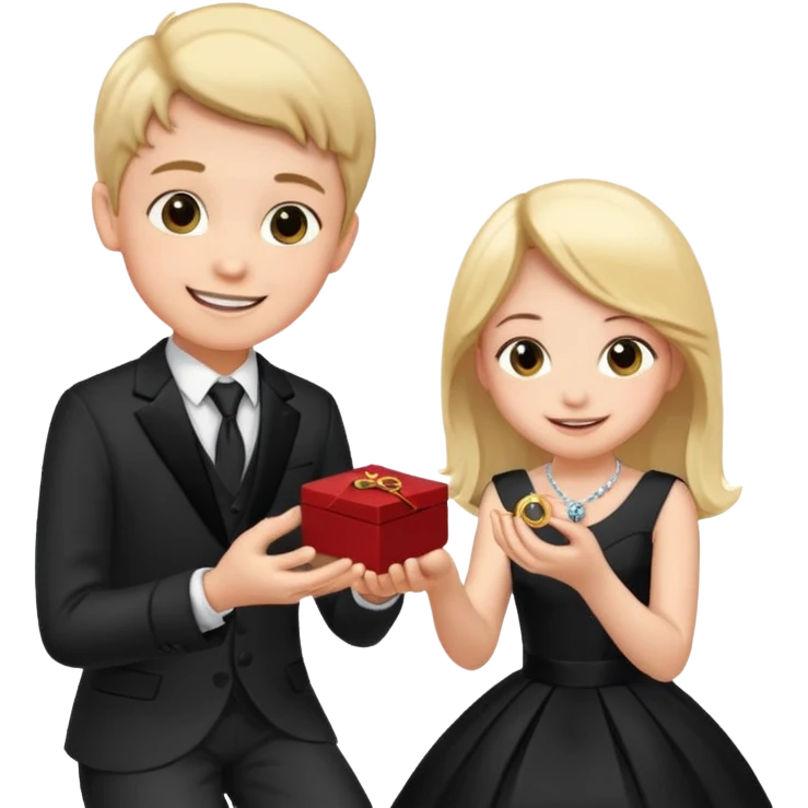 🧎‍♂️‍➡️💍💃 a boy parposing a girl boy on his knee and boy give him ring  emoji