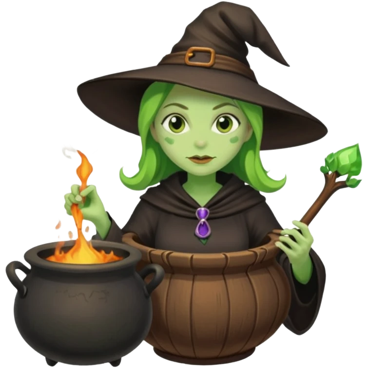 green witch cooking potion emoji