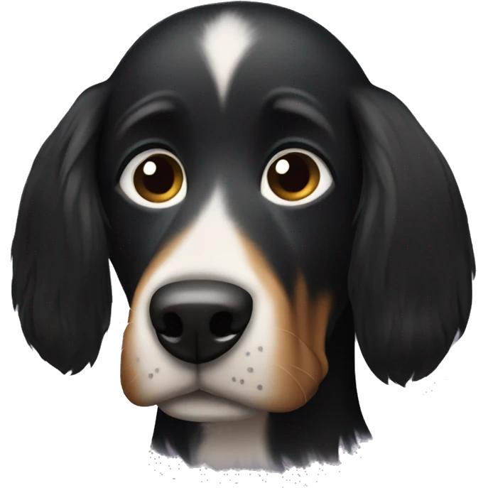 Black dog with straight hair  emoji