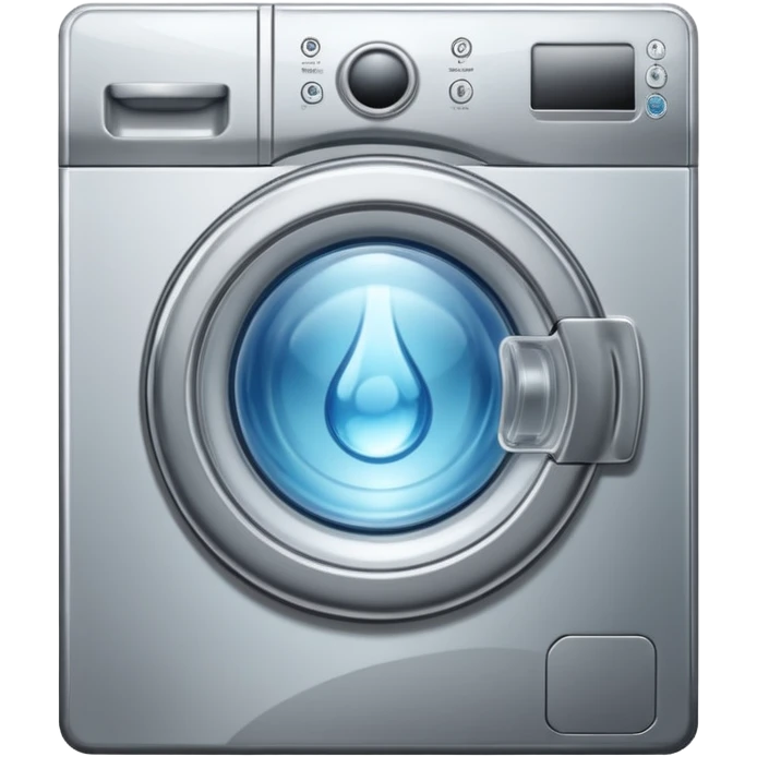 create an icon for washing machine with big water drop in front emoji