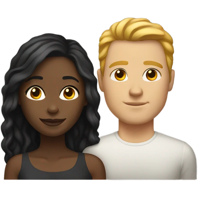 Light skinned black woman and white man emoji