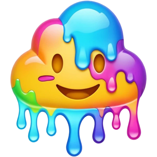Colorful psychedelic melting dripping emojis emoji