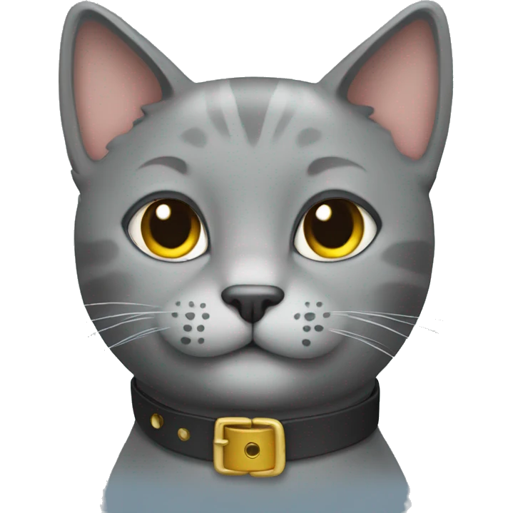 Gray cat with a collar emoji