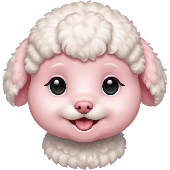 smile, baby white toy Poodle,only face  emoji