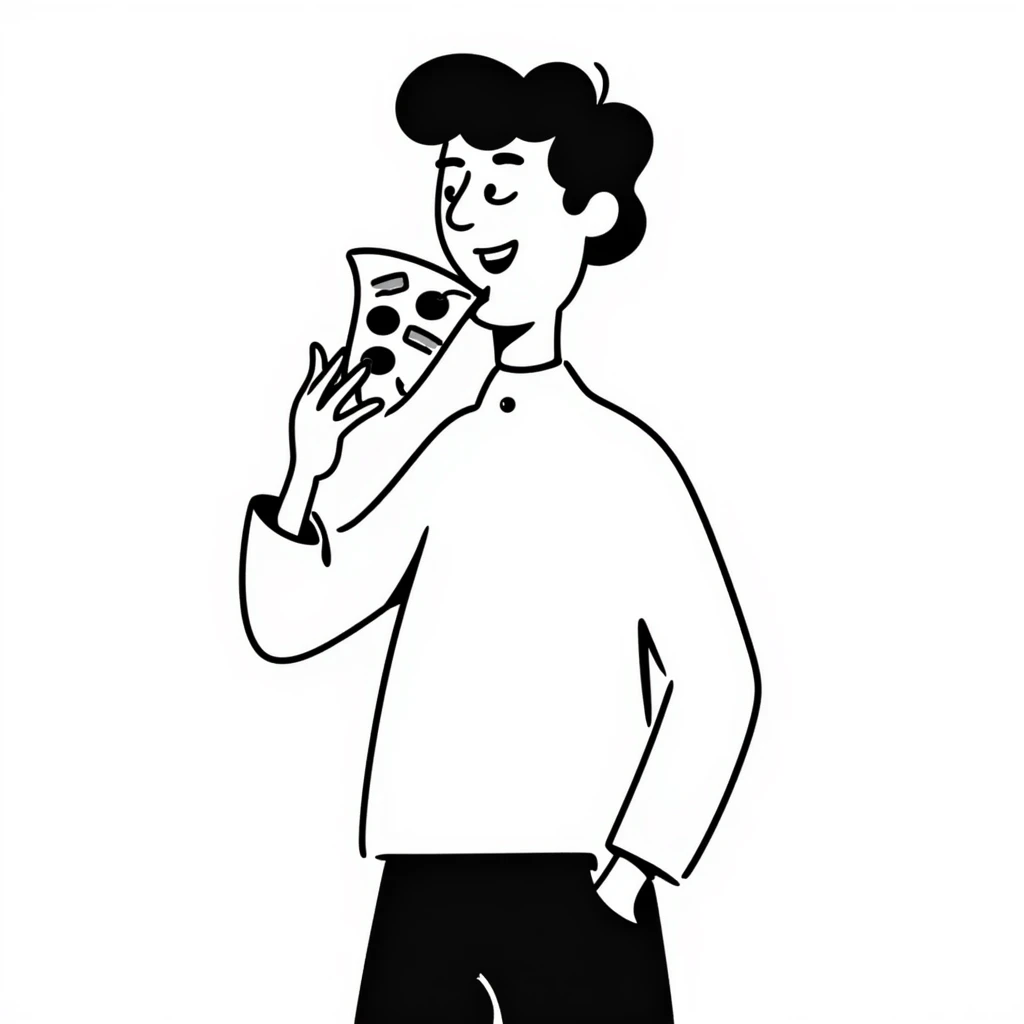 man eating pizza emoji