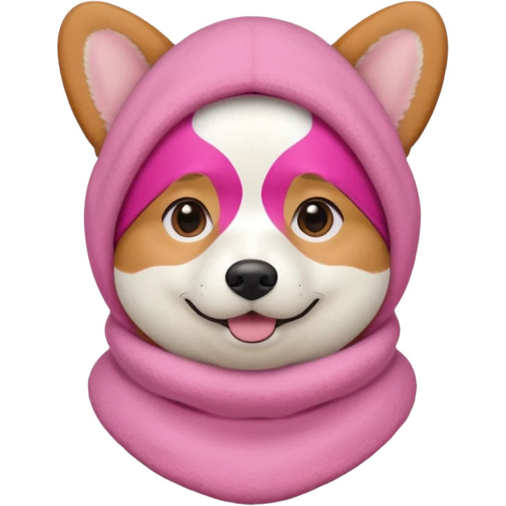 Corgie in Pink balaklava emoji