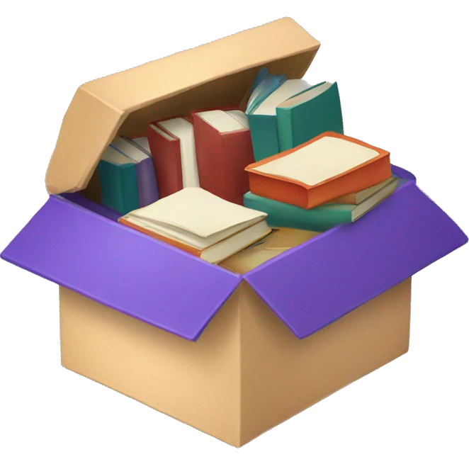 open box with books inside  emoji