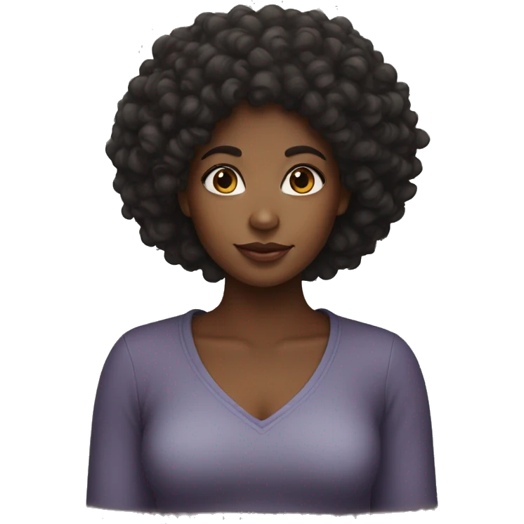 Black girl with curly Afro  emoji