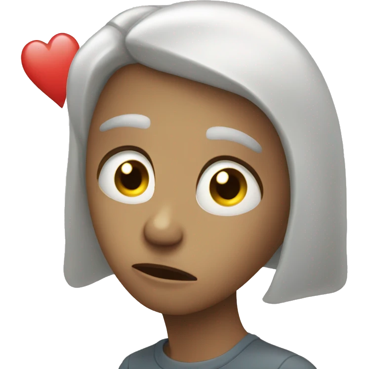 Sad face with flyong heart emoji