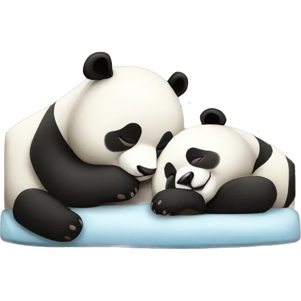 Sleeping panda couple emoji