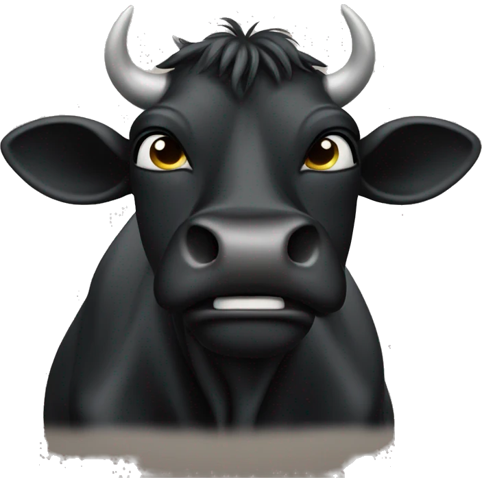 black cow making facepalm emoji