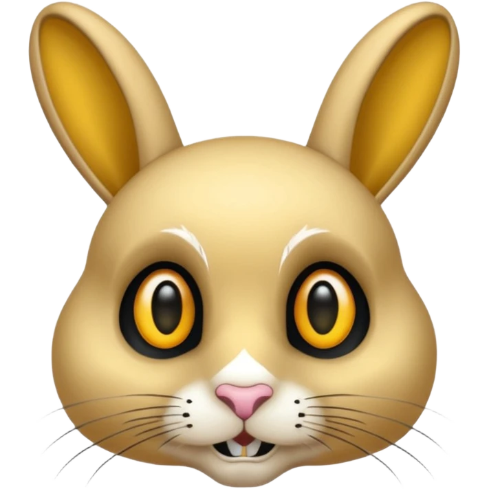 Tête de lapin squelette noire avec des G à la place des yeux  emoji