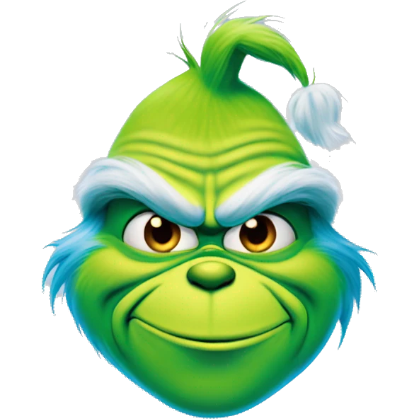 the grinch, dyed blue, with a smirk emoji