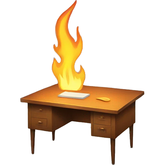 desk table on fire emoji