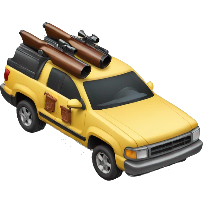 Car with shotguns emoji