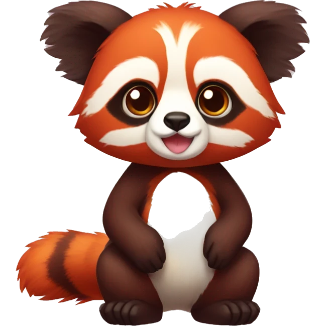 Red Panda Koala hybrid full body emoji