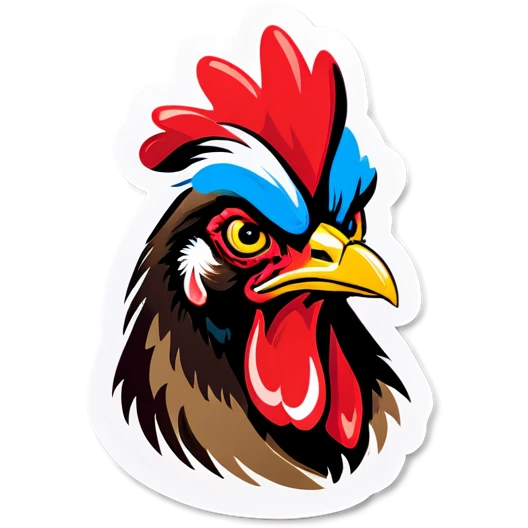 Hen with an attitude and raised eyebrow emoji