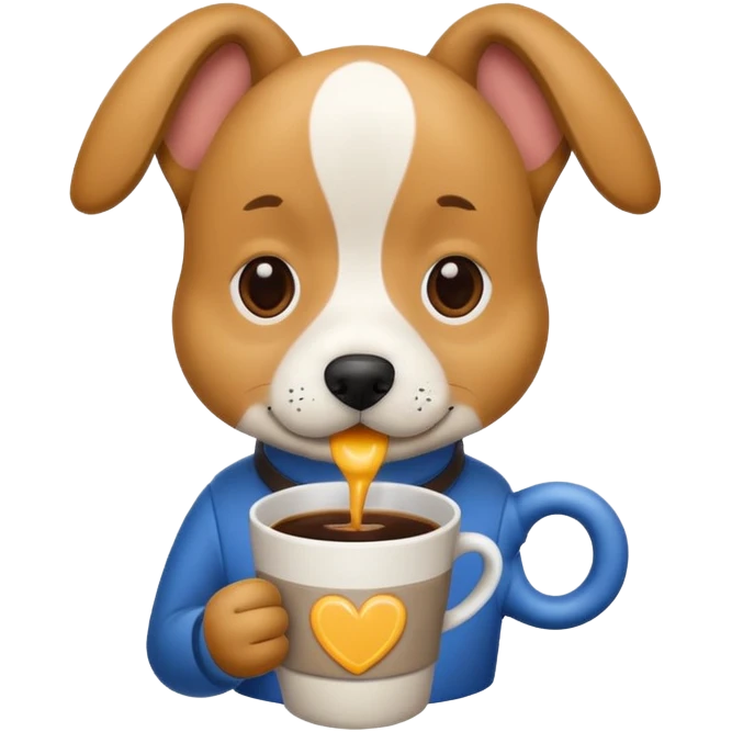 dog drinking coffee emoji
