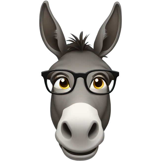Donkey with glasses emoji