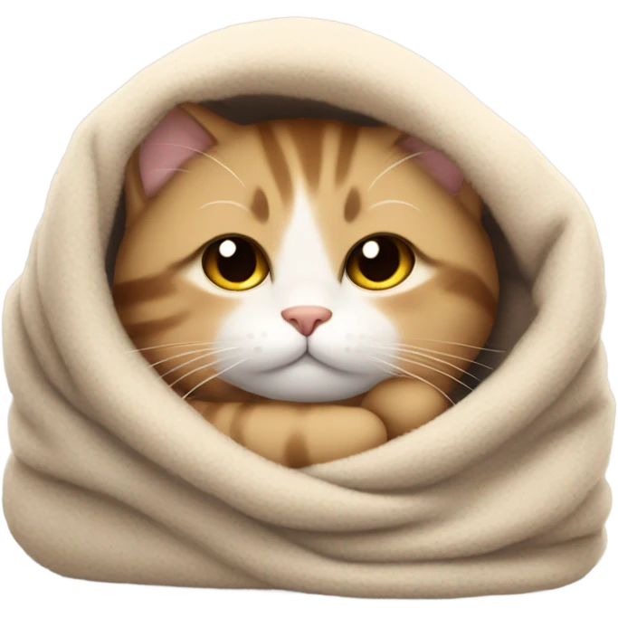 Cat in a blanket emoji