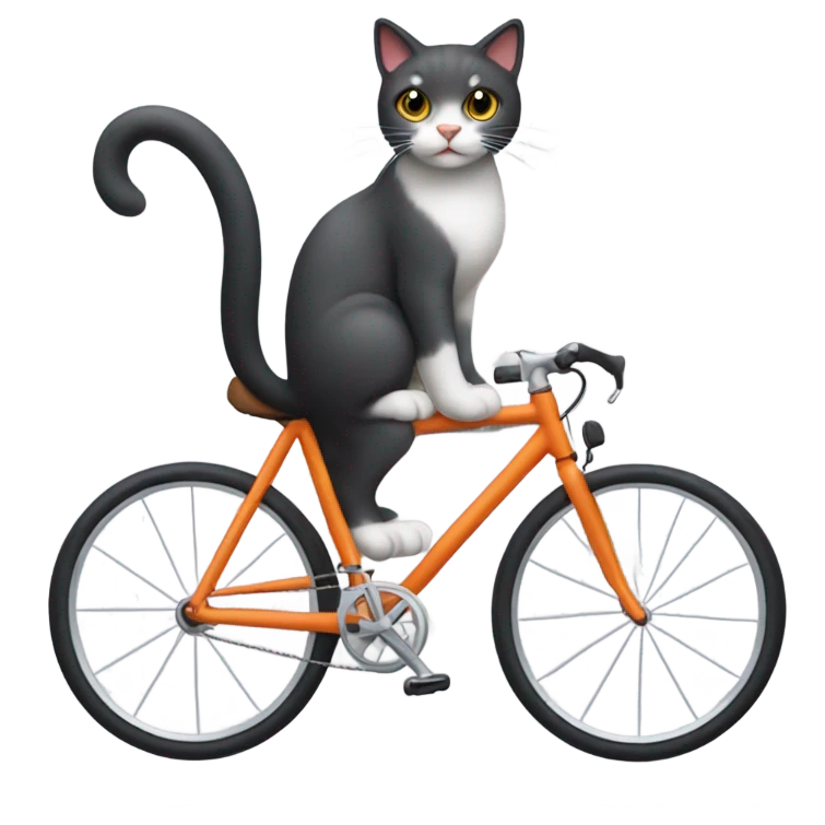 A cat riding a bike emoji
