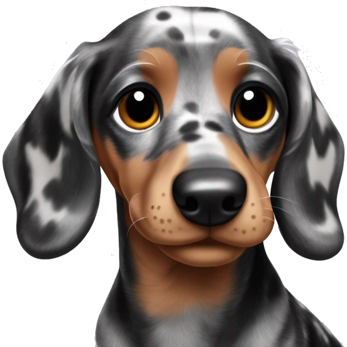 Black Merle mini dachshund  emoji